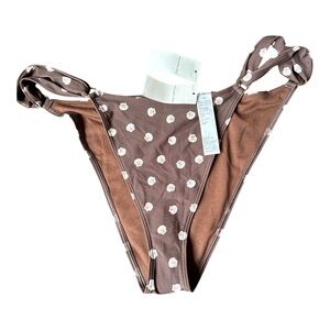 Abercrombie & Fitch Brown Polka Dot Cheeky Bikini Bottom